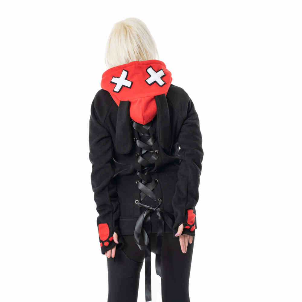 Luv Bunny - Lb Cross Vest met capuchon - Rood/Zwart